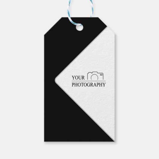 Elegante Hochzeit mit Personalisierter Fotografie Geschenkanhänger (Vorderseite)