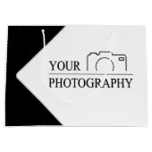 Elegante Hochzeit mit Personalisierter Fotografie Große Geschenktüte (Vorderseite)