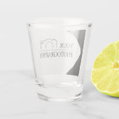 Elegante Hochzeit mit Personalisierter Fotografie Schnapsglas (Rückseite)