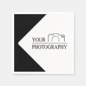 Elegante Hochzeit mit Personalisierter Fotografie Serviette (Vorderseite)