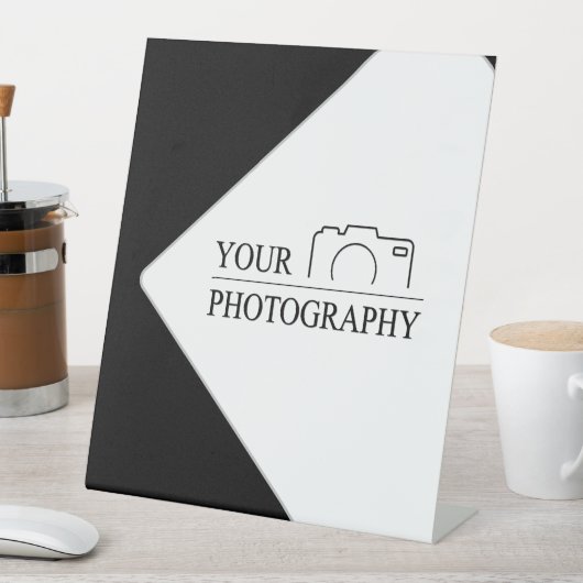 Elegante Hochzeit mit Personalisierter Fotografie Sockelschild (In Situ)