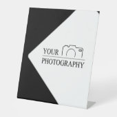 Elegante Hochzeit mit Personalisierter Fotografie Sockelschild (Vorderseite)