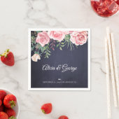 Elegante Hochzeit mit Rosa Aquarell Serviette (Beispiel)