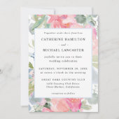 Elegante Hochzeit mit rosafarbenem Wasser Einladung (Vorderseite)