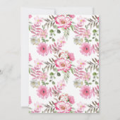 Elegante Hochzeit mit rosafarbenem Wasser Einladung (Rückseite)