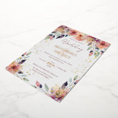 Elegante Hochzeit mit rosafarbenem Wasser Folieneinladung (Gedreht)