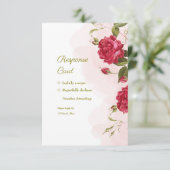Elegante Hochzeit mit Rose RSVP Karte (Stehend Vorderseite)