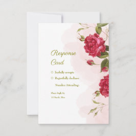 Elegante Hochzeit mit Rose RSVP Karte