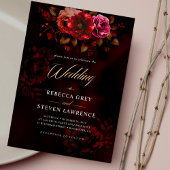 Elegante Hochzeit mit Roter Blüte Einladung