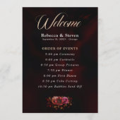 Elegante Hochzeit mit roter Blüte Programm (Vorderseite)