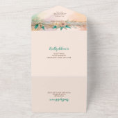 Elegante Hochzeit mit sanften Blumen All In One Einladung (Außenbereich)