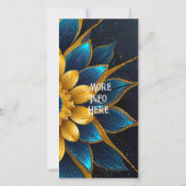 Elegante Hochzeit mit Sapphire und Gold Floral (Rückseite)