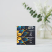 Elegante Hochzeit mit Sapphire und Gold Floral Begleitkarte (Stehend Vorderseite)