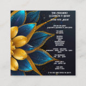 Elegante Hochzeit mit Sapphire und Gold Floral Begleitkarte (Vorderseite)