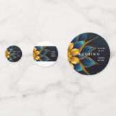 Elegante Hochzeit mit Sapphire und Gold Floral Konfetti (Rückseiten)