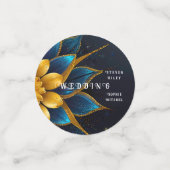 Elegante Hochzeit mit Sapphire und Gold Floral Konfetti (Klein Vorderseite)