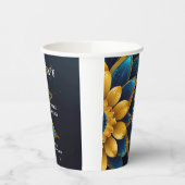 Elegante Hochzeit mit Sapphire und Gold Floral Pappbecher (Links)