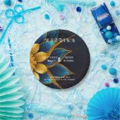 Elegante Hochzeit mit Sapphire und Gold Floral Pappteller (Party)