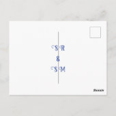 Elegante Hochzeit mit Sapphire und Gold Floral Postkarte (Rückseite)