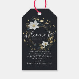 Elegante Hochzeit mit Schwarz-weißem und goldenem  Geschenkanhänger