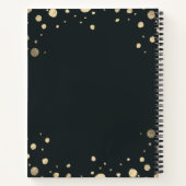 Elegante Hochzeit mit Schwarz-weißem und goldenem  Notizblock (Rückseite)