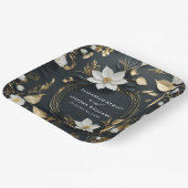 Elegante Hochzeit mit Schwarz-weißem und goldenem Pappteller (Gewinkelt)