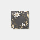 Elegante Hochzeit mit Schwarz-weißem und goldenem Post-it Klebezettel (Vorderseite)