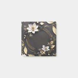 Elegante Hochzeit mit Schwarz-weißem und goldenem  Post-it Klebezettel