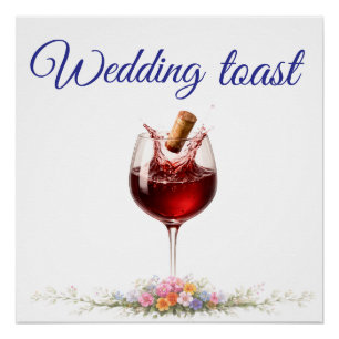 Elegante Hochzeit mit Spritzern von Weinglas Poster