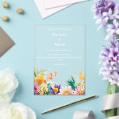 Elegante Hochzeit mit tropischer Wasserfarbe Acryleinladungen (In Situ (Hochzeit))