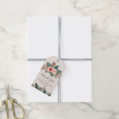 Elegante Hochzeit mit tropischer Wasserfarbe Geschenkanhänger (Mit Garn)