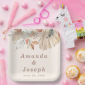 Elegante Hochzeit mit tropischer Wasserfarbe Pappteller (Party)