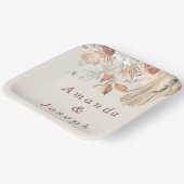 Elegante Hochzeit mit tropischer Wasserfarbe Pappteller (Gewinkelt)