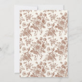 Elegante Hochzeit mit Vintager Blüte Einladung (Rückseite)