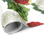 Elegante Hochzeit mit Vintager Rosenblüte Geschenkpapier (Rolleneckpunkt)