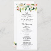 Elegante Hochzeit mit Wasserfarbe Rosa Blütenfarbe Programm (Vorne/Hinten)