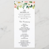 Elegante Hochzeit mit Wasserfarbe Rosa Blütenfarbe Programm (Vorderseite)