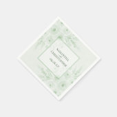 Elegante Hochzeit mit Wasserfarben-Boho-Blumen in Serviette (Ecke)