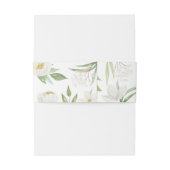 Elegante Hochzeit mit weißem und grünem Wasser Einladungsbanderole (Rückseitenbeispiel)