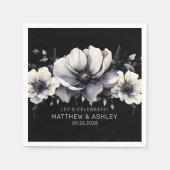 Elegante Hochzeit mit weißer Blüte Serviette (Vorderseite)