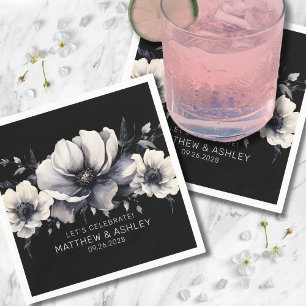 Elegante Hochzeit mit weißer Blüte Serviette