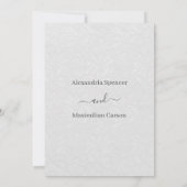 Elegante Hochzeit mit weißer gelber Spitze Einladung (Rückseite)