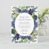 Elegante Hochzeit mit weißer Rose Einladung (Stehend Vorderseite)