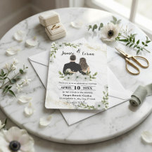 Elegante Hochzeit mit weißer und grüner Wasserfarb