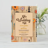 Elegante Hochzeit Mitte Jahrhundert Einladung (Stehend Vorderseite)