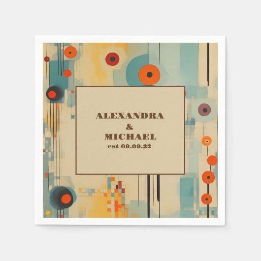 Elegante Hochzeit Mitte Jahrhundert Serviette (Vorderseite)