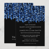 Elegante Hochzeit Moderne blaue Lichter Einladung (Vorne/Hinten)
