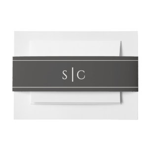 Elegante Hochzeit Moderne Monogram Simple Soft Bla Einladungsbanderole