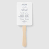 Elegante Hochzeit Moderne Zeremonie Programm Navy Fächer (Rückseite)
