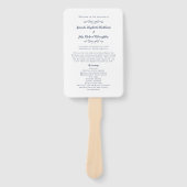 Elegante Hochzeit Moderne Zeremonie Programm Navy Fächer (Vorderseite)